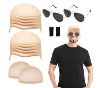TUONYIS Set di 8 mascherine calve in lattice, per capelli calvi, per Halloween, cosplay (colore della pelle)