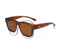 TUONYIS Sovraocchiali da Sole Donna Uomo,Retrò Occhiali da Sole da Polarizzati Protezione UV400,Moda Occhiali Sole Quadrati Fit over Glasses Sunglasses Per Ciclismo Guida Pesca Tempo Libero (Marrone)
