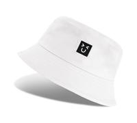 Tuopuda Cappello da Pescatore Uomo Cappello Pescatore Bucket Hat Protezione UV Donna Cappello Safari Cappello Pioggia Outdoor Campeggio Escursionismo, Bianca-01