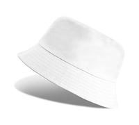 Tuopuda Cappello Pescatore Pieghevole, Bucket Hat Cotone Donna Uomo, Protezione del Sole Cappelli, cap da Pesca, Faccia Sorridente Cappellino per Spiaggia all'Aperto 56-58cm, Bianca-B
