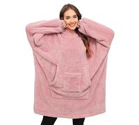 Tuopuda Felpa Donna Coperta con Maniche Felpe Plaid con Cappuccio Oversize Coperta Indossabile in Pile Pullover Blanket Hoodie Sherpa Fleece Felpa Gigante con Cappotto Pigiama Invernale, Rosa
