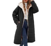 Tuopuda Giubbotto Donna Invernale Giacca Lunga Reversibile con Cappuccio | Reversibile, Calda fodera in pile Sherpa, Cerniera Reversibile, Tasche Laterali, Città & Viaggio