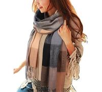 Tuopuda Sciarpa invernale da donna, plaid lunga sciarpa calda, grande scialli morbidi sciarpe con nappe, elegante involucro scialli