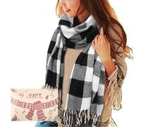 Tuopuda Sciarpa invernale da donna, plaid lunga sciarpa calda, grande scialli morbidi sciarpe con nappe, elegante involucro scialli