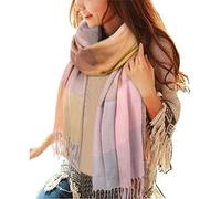 Tuopuda Sciarpa invernale da donna, plaid lunga sciarpa calda, grande scialli morbidi sciarpe con nappe, elegante involucro scialli