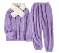 Tuopuda Tuta Donna Casual Due Pezzi Y2K Pigiama Natalizio, Sweat Felpa Invernale Felpata Calda, Abbigliamento Lunga Idee Regalo Natale Mamma Fidanzata, Viola-2, XL