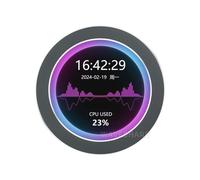 TUOPUONE 4 Inch USB Monitor AIO LCD Screen CPU Cooler Screen/Display Screen For Inside PC/Desktop RGB Ambient Screen With Music Spectrum Analysis Function Grey Color