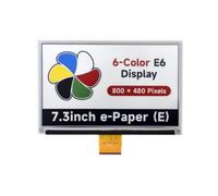 TUOPUONE Display E-Paper a 6 colori da 7,3 pollici Display E-Ink compatibile con Raspberry Pi Basso consumo energetico 800 × 480 pixel Comunicazione SPI NON Incluso E-Paper Driver HAT