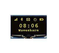 TUOPUONE Modulo display OLED da 2,42 pollici compatibile con risoluzione 128×64 Opzioni di comunicazione SPI / I2C per connettore GH1.25 a 7 pin di colore giallo