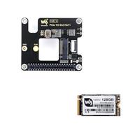 TUOPUONE PCIe To M.2 Adapter Compatible with Raspberry Pi 5 Supports NVMe Protocol M.2 Solid State Drive High-speed Reading/Writing HAT + Standard With SK-NVME 2242 128G Solid State Drive