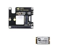 TUOPUONE PCIe To M.2 Adapter Compatible with Raspberry Pi 5 Supports NVMe Protocol M.2 Solid State Drive High-speed Reading/Writing HAT + Standard With SK-NVME 2242 256G Solid State Drive