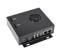 TUOPUONE WIFI6 Dual ETH Mini-Computer compatibile con Raspberry Pi Compute Module 4 (NON incluso), slot chiave M.2 E a bordo con custodia metallica e adattatore di alimentazione