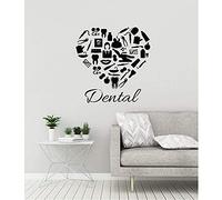 TUOQIANNAN Adesivi murali in Bianco e Nero - Adesivi Decorativi a Tema Dentale per studi dentistici e ospedali odontoiatrici, Adesivi murali in Vinile di Alta qualità 42X43Cm