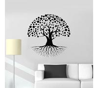 TUOQIANNAN Adesivi murali in Bianco e Nero - Radici degli Alberi Natura Vita Meditazione Zen Adatto per la Decorazione Yoga Adesivi murali in Vinile di Alta qualità 42x42cm