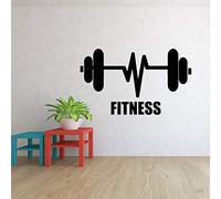 TUOQIANNAN Adesivi murali in Bianco e Nero - Slogan per Il Fitness in Palestra, Adatti per palestre, impianti Sportivi, Adesivi murali in Vinile di Alta qualità 57X35Cm