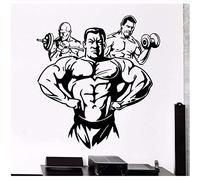 TUOQIANNAN Adesivi murali in Bianco e Nero Tema Fitness Uomo muscoloso Adatto per la Palestra e la Decorazione Domestica Adesivi murali in Vinile di Alta qualità 59X72Cm