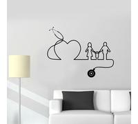 TUOQIANNAN Adesivo da Parete in Bianco e Nero Semplice Linea Artistica Amore per la Famiglia Adatto per la Decorazione di Studio Medico Adesivo da Parete in Vinile di Alta qualità 54x96cm