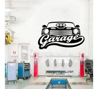 TUOQIANNAN Adesivo da Parete Rimovibile - Adesivo con Logo dell'officina riparazioni Auto, Adesivo da Parete in Vinile Nero per Officina riparazioni Auto, Officina Meccanica 75X35cm.