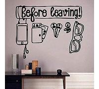 TUOQIANNAN Adesivo da parete rimovibile, con scritta "Check before you go out", per casa, ufficio e ingresso, adesivo da parete in vinile nero, 75 x 58 cm