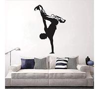 TUOQIANNAN Adesivo da parete rimovibile - Dance - Adesivo da parete in vinile nero - Per camera da letto e soggiorno 43X66Cm