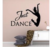 TUOQIANNAN Adesivo da parete rimovibile - Decorazione da parete in vinile nero per aule di danza e camera da letto - 57 x 71 cm