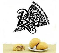 TUOQIANNAN Adesivo da Parete Rimovibile - Motivo Artistico dal Design Unico a Tema Pizza, Adatto a luoghi Come caffè, ristoranti e Bar - Adesivo da Parete in Vinile Nero 33 x 36 cm