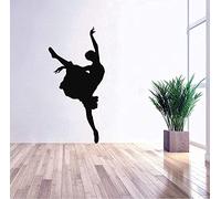 TUOQIANNAN Adesivo murale rimovibile - ballerina per studi di danza e camere da letto - adesivo murale vinile nero 42X87Cm