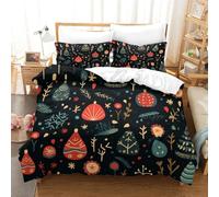 TUOQIANNAN Copripiumino Matrimoniale, Copripiumino Motivo Albero di Natale Stampato in 3D, Set Completo Letto Matrimoniale in Microfibra con Cerniera, 1 Copripiumino 2 federe 50x75 cm