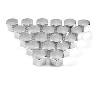 TUOWEIFC 20 Pezzi Copridadi Ruota per Mercedes Benz GLC X253 GLC200 260 300 350 2015-2021, Coperchio di Protezione del Dado Esagonale del Pneumatico Auto Protettivi per Ruote,Silver-17mm