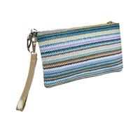 TUOYDJA Pochette Paglia,Pochette Paglia Donna 2 pezzi Borsa a busta da donna colorata Borsa da spiaggia intrecciata a mano vintage for lo shopping(Style 4)