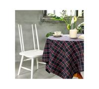TUOYDJA Tovaglia Natalizia Plaid Tablecloth Retro Striped Checkered Christmas Party Living Room And Dining Table Decoration(DM8,140x360cm)