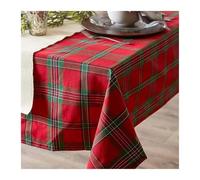 TUOYDJA Tovaglia Natalizia Plaid Tablecloth Retro Striped Checkered Christmas Party Living Room And Dining Table Decoration(DM9,140x360cm)