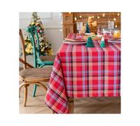 TUOYDJA Tovaglia Natalizia Plaid Tablecloth Retro Striped Checkered Christmas Party Living Room And Dining Table Decoration(DM3,140x360cm)
