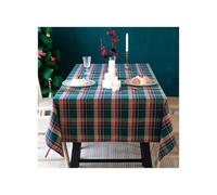 TUOYDJA Tovaglia Natalizia Plaid Tablecloth Retro Striped Checkered Christmas Party Living Room And Dining Table Decoration(DM1,140x360cm)