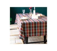 TUOYDJA Tovaglia Natalizia Plaid Tablecloth Retro Striped Checkered Christmas Party Living Room And Dining Table Decoration(DM2,140x360cm)
