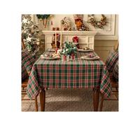 TUOYDJA Tovaglia Natalizia Plaid Tablecloth Retro Striped Checkered Christmas Party Living Room And Dining Table Decoration(DM11,140x360cm)