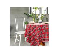 TUOYDJA Tovaglia Natalizia Plaid Tablecloth Retro Striped Checkered Christmas Party Living Room And Dining Table Decoration(DM7,140x360cm)