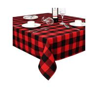 TUOYDJA Tovaglia Natalizia Plaid Tablecloth Retro Striped Checkered Christmas Party Living Room And Dining Table Decoration(DM13,140x360cm)