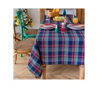 TUOYDJA Tovaglia Natalizia Plaid Tablecloth Retro Striped Checkered Christmas Party Living Room And Dining Table Decoration(DM4,140x360cm)
