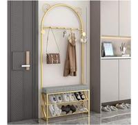 TUOYIBO Appendiabiti da Ingresso con Ganci Appendiabiti Autoportante con Panca e Scarpiera Corridoio Albero per Camera da Letto e Soggiorno, Montaggio Facile (Colore : Golda 60 * 20 * 178cm)