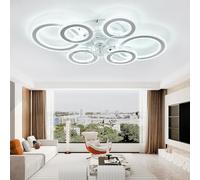 TuoyuanW Cristalli Lampadario Ventilatore Soffitto Rotondo Reversibile Dimmerabile Ventilatore Da Soffitto Con Luce Telecomando Memoria 6 Velocità Timer Plafoniera Con Ventilatore Per Cameretta-White