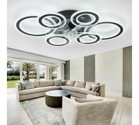 TuoyuanW Cristalli Lampadario Ventilatore Soffitto Rotondo Reversibile Dimmerabile Ventilatore Da Soffitto Con Luce Telecomando Memoria 6 Velocità Timer Plafoniera Con Ventilatore Per Cameretta-Black