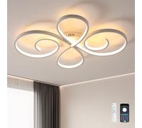 TuoyuanW Il Lampadario ha una Forma Curva Moderna e Semplice Lampadari è Telecomando App Funzione di Memoria Plafoniera Dimmerabile Timer 3 Temperature di Colore pour Soggiorno, Bianco