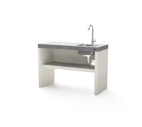 TUOZI - Modulo Stand Plan/Venit 2 lavabo/rubinetto per barbecue in muratura prefabbricato (bianco, grigio, 110 x 47 x 47 cm), uso esterno