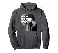 Tupac Ripetere Felpa con Cappuccio, Unisex per Adulti, Grigio Scuro, L