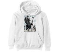 Tupac - Rock Off officially licensed products Tupac Unisex Pullover Felpa con Cappuccio: La Skyline (Bianca) Size M