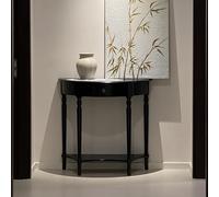 TUPAFJU Consolle a mezzaluna in legno con cassetto, tavolino da parete moderno, tavolino da ingresso stretto con contenitore(Black,80 * 35 * 80cm/31.5 * 13.8 * 31.5in)