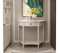 TUPAFJU Consolle a mezzaluna in legno con cassetto, tavolino da parete moderno, tavolino da ingresso stretto con contenitore(White,90 * 38 * 87cm/35.4 * 15 * 34.4in)