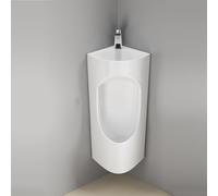 TUPAFJU Orinatoi angolari in ceramica con lavabo e rubinetto, orinatoi a parete per uomini a prova di fuoriuscita durante la notte, per bagno, commerciale, hotel, garage, bar, esterno(White)