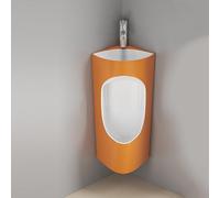 TUPAFJU Orinatoi angolari in ceramica con lavabo e rubinetto, orinatoi a parete per uomini a prova di fuoriuscita durante la notte, per bagno, commerciale, hotel, garage, bar, esterno(Orange)